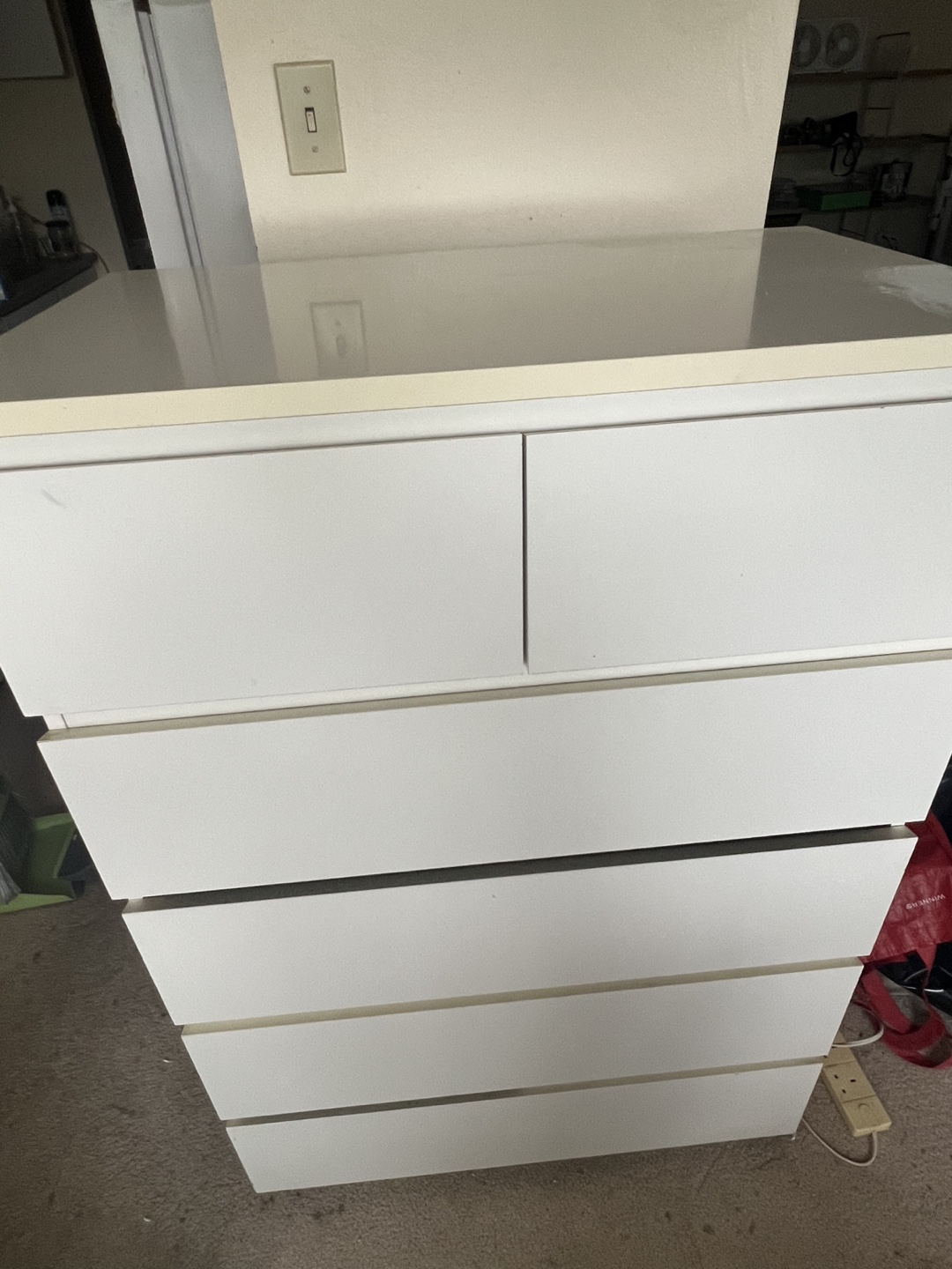White Five-Drawer Chest of Drawers - photo 2