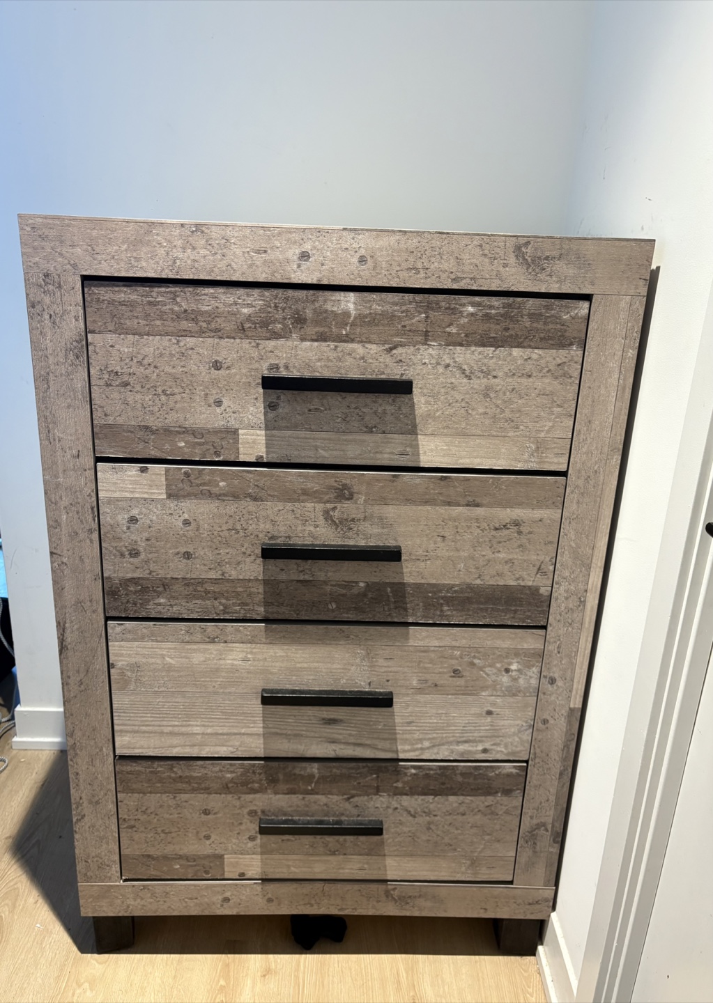 Wooden Four Drawer Dresser - Rustic Grey