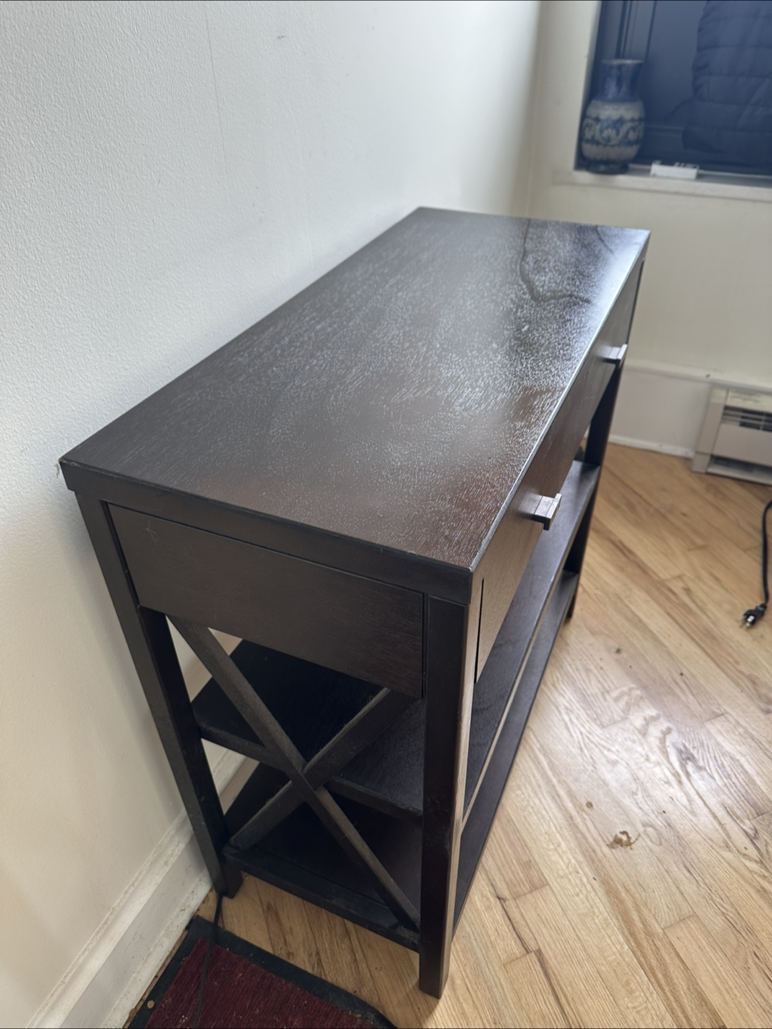 Dark Brown Console Table with Two Drawers - photo 3