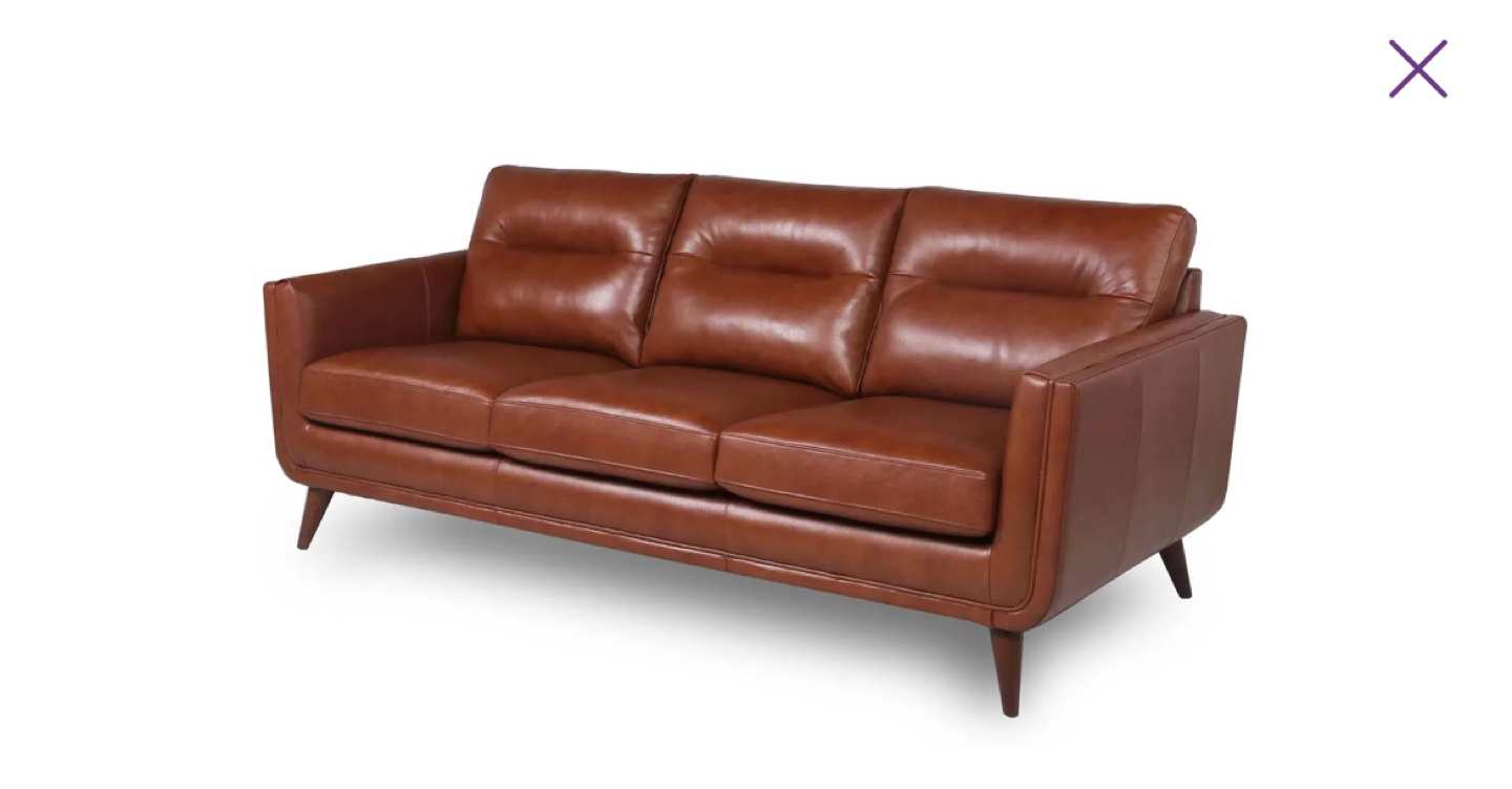 Bleeker street Brown leather sofa - photo 2