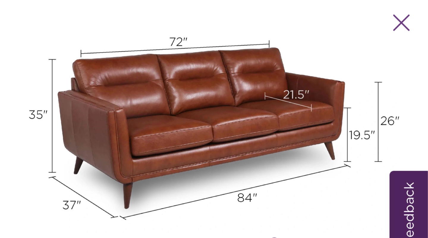 Bleeker street Brown leather sofa