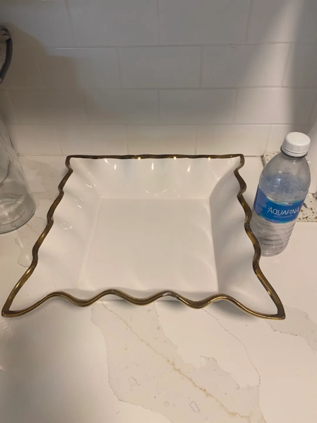 10 Strawberry Street White and Gold Serving Dish image indicator(3)