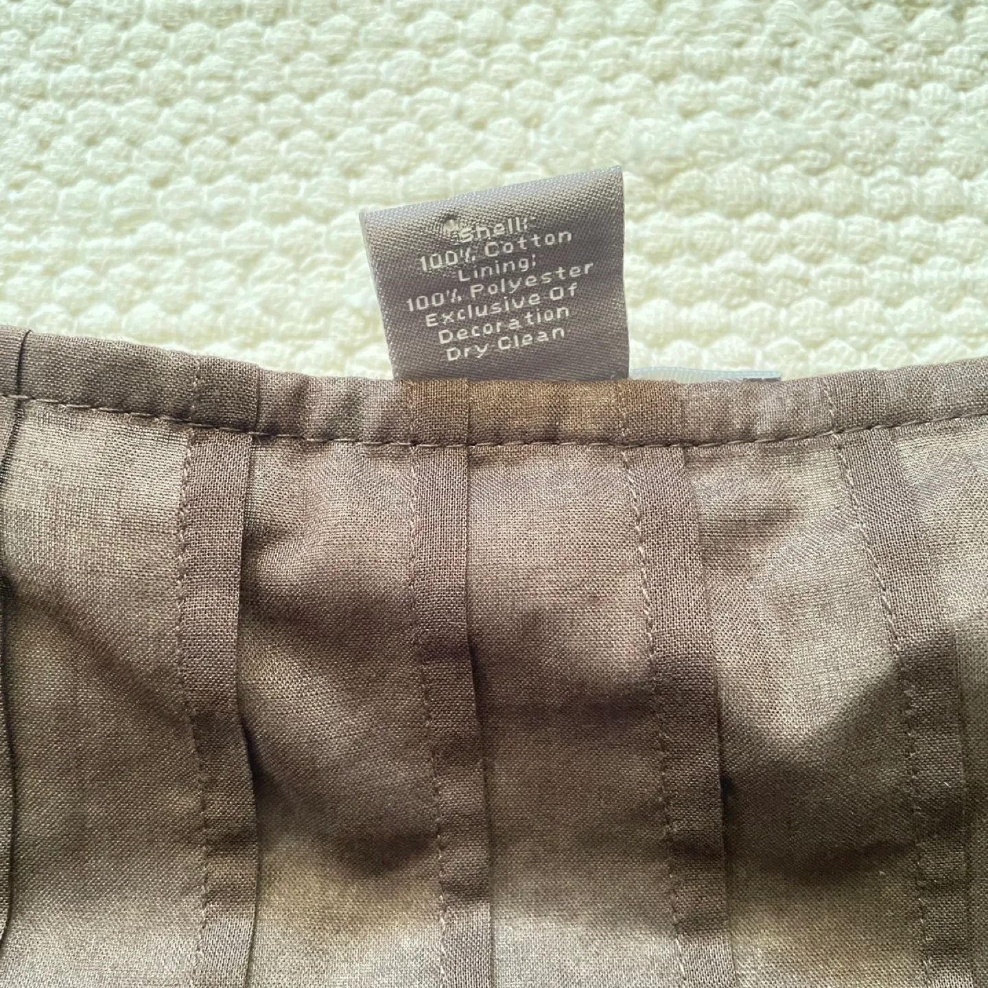 🥕Ann Taylor Petite Brown Pleated Skirt with Lace Trim image indicator(3)