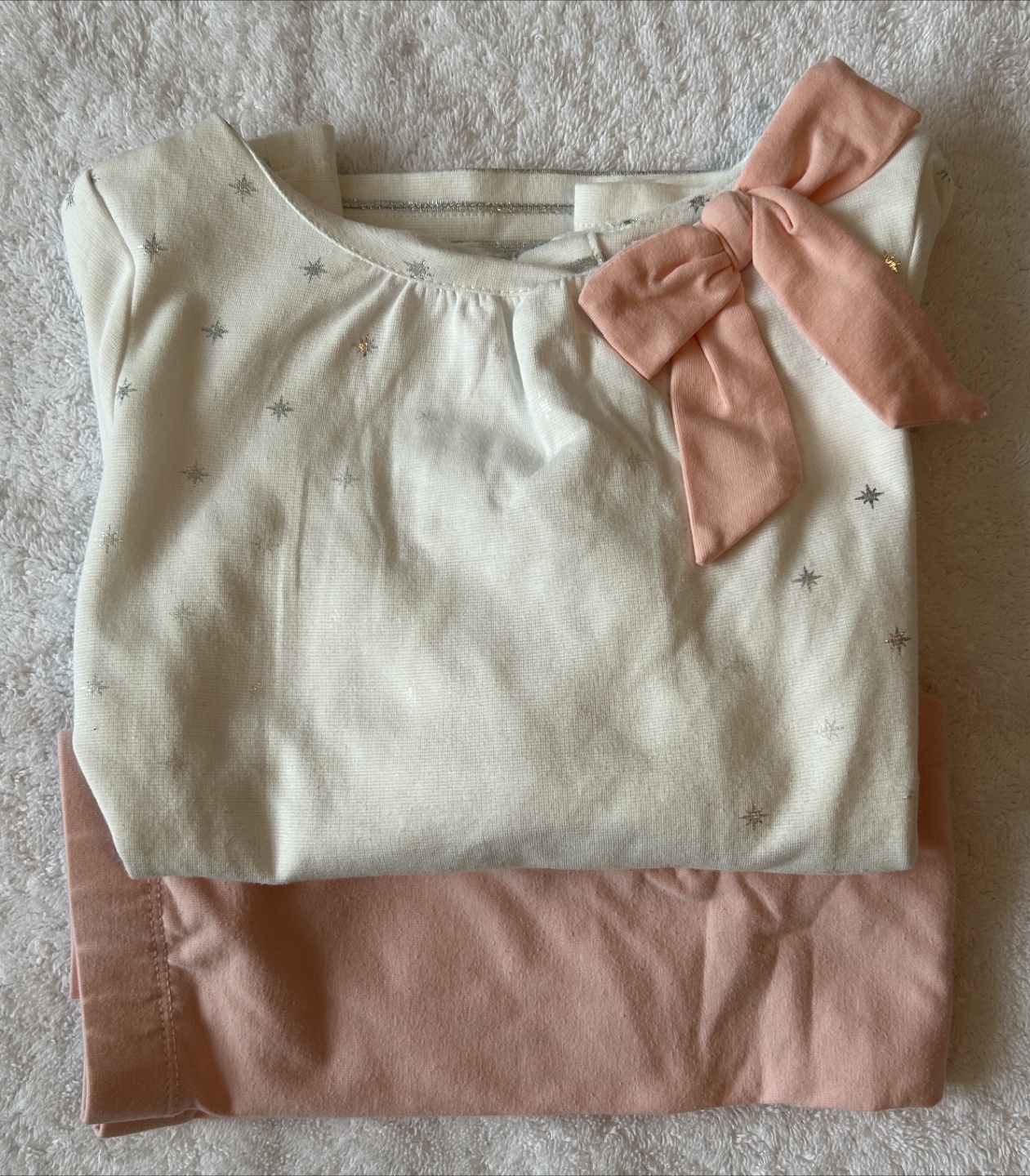 4T Girls' Cream Star Top & Leggings Set - photo 3