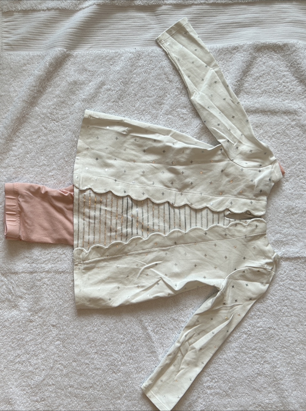 4T Girls' Cream Star Top & Leggings Set - photo 2