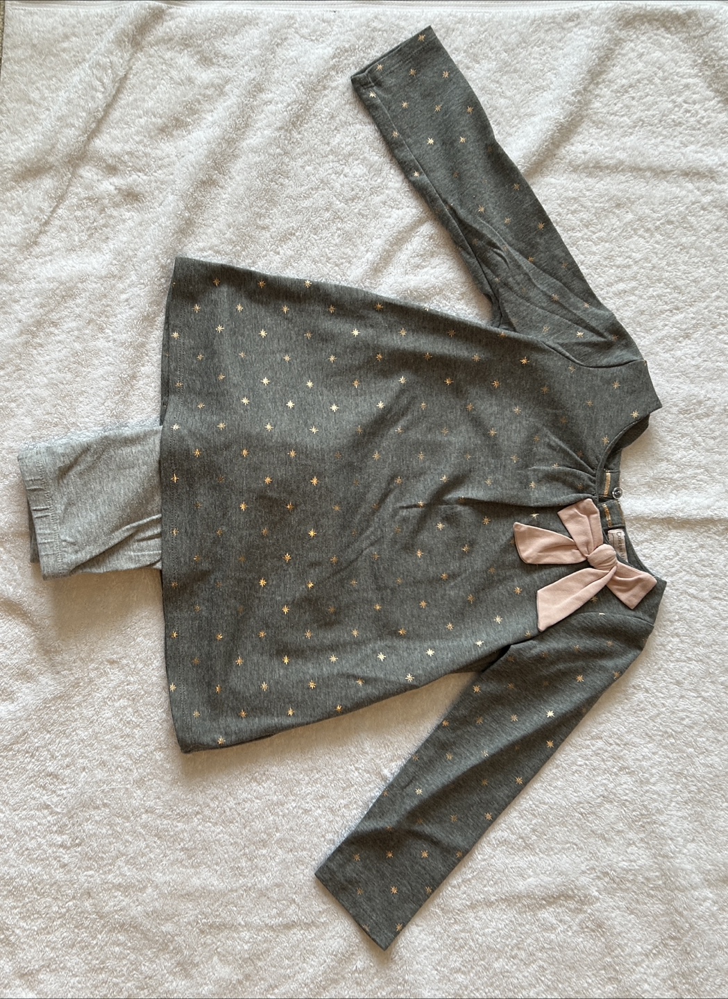 4T Girls' Grey Star Print Top and Leggings