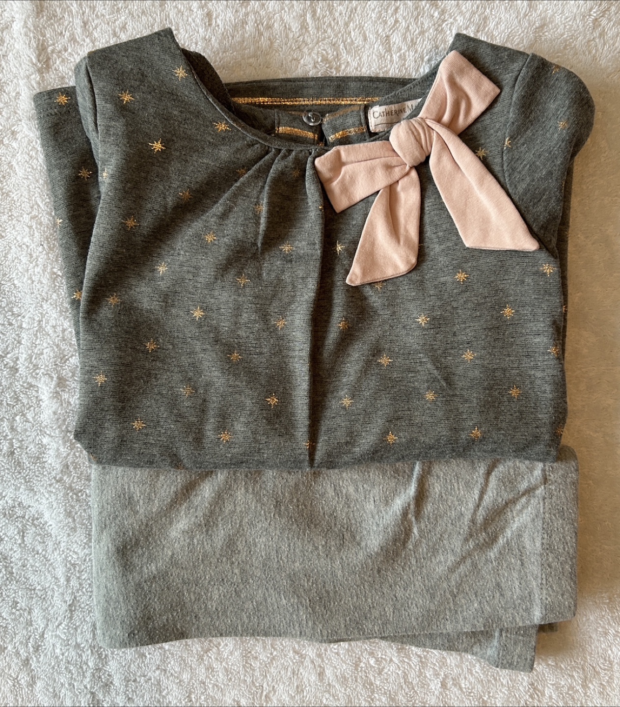 4T Girls' Grey Star Print Top and Leggings - photo 3