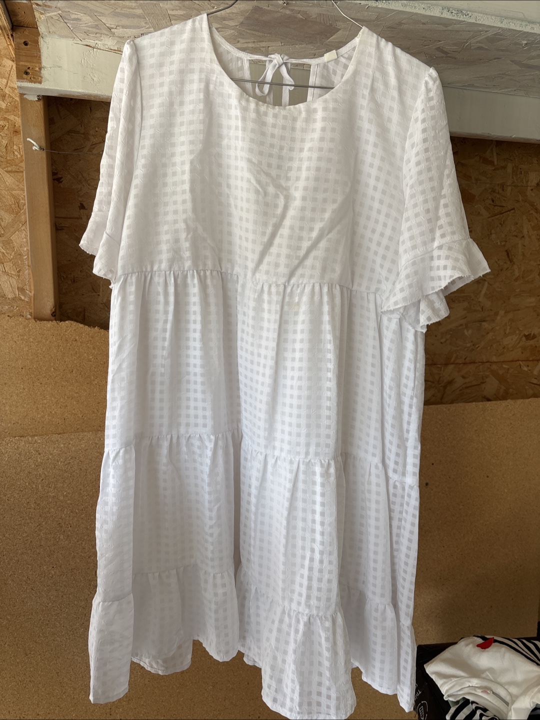 White tiered peasant blouse