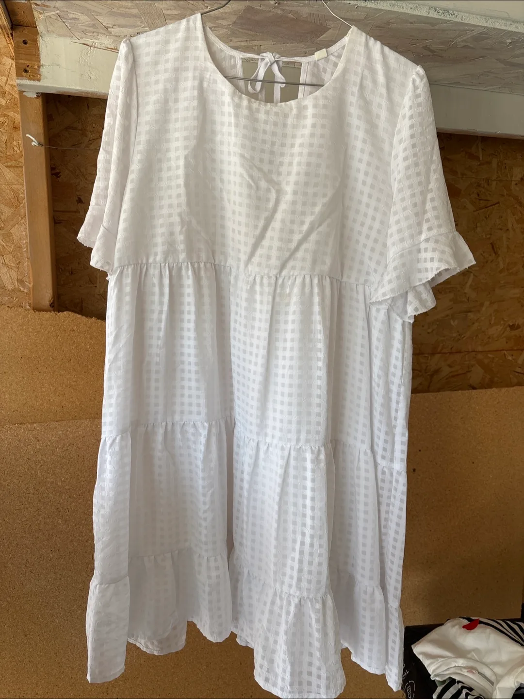 White tiered peasant blouse thumbnail