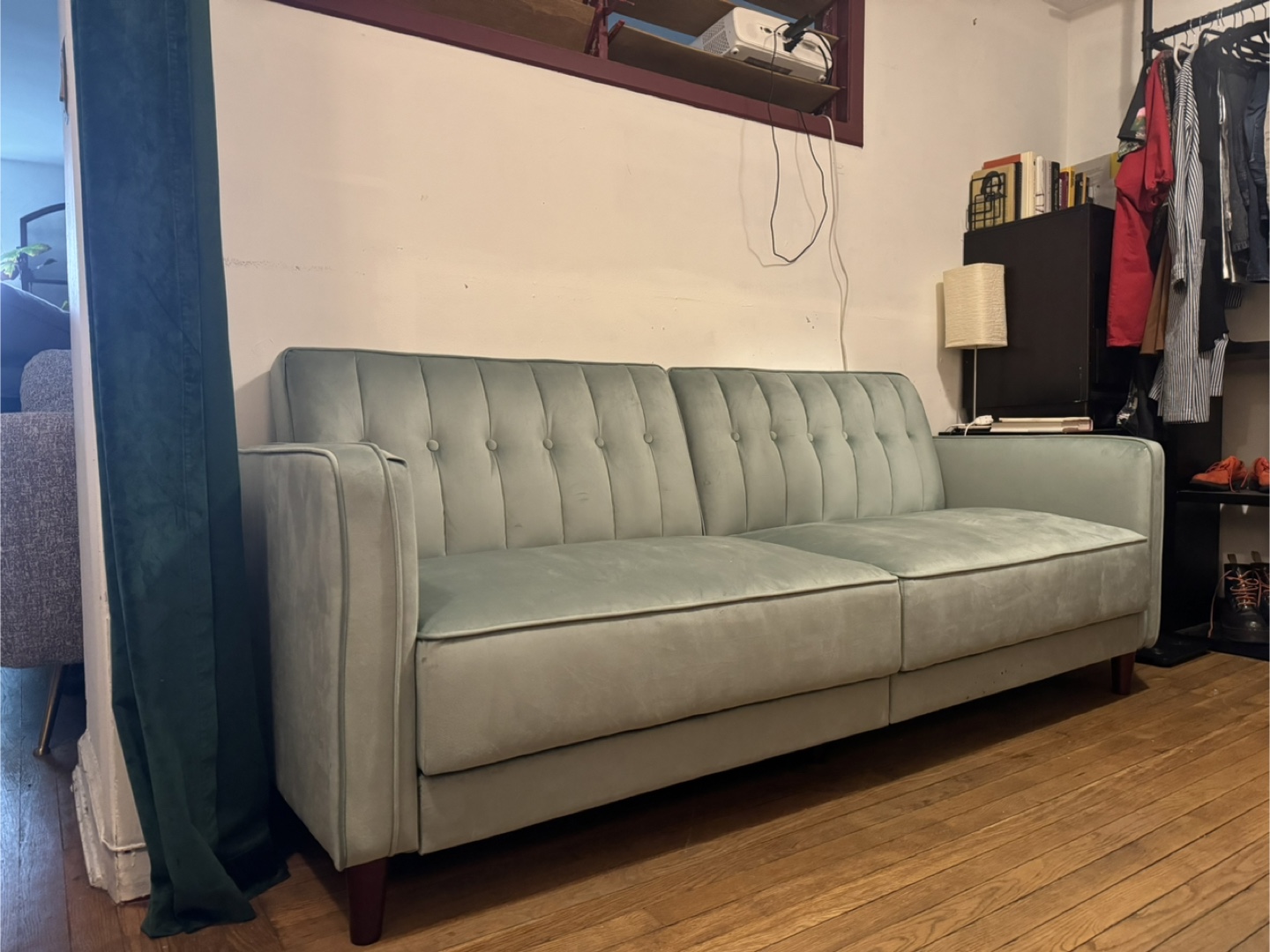 Light green Velvet convertible Sofa