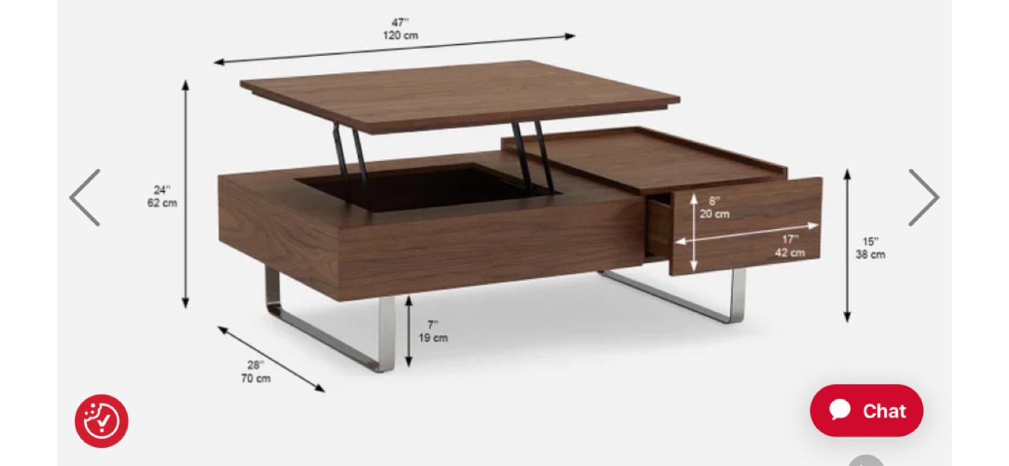 Structube EVO 47” Lift-top Coffee Table - photo 2
