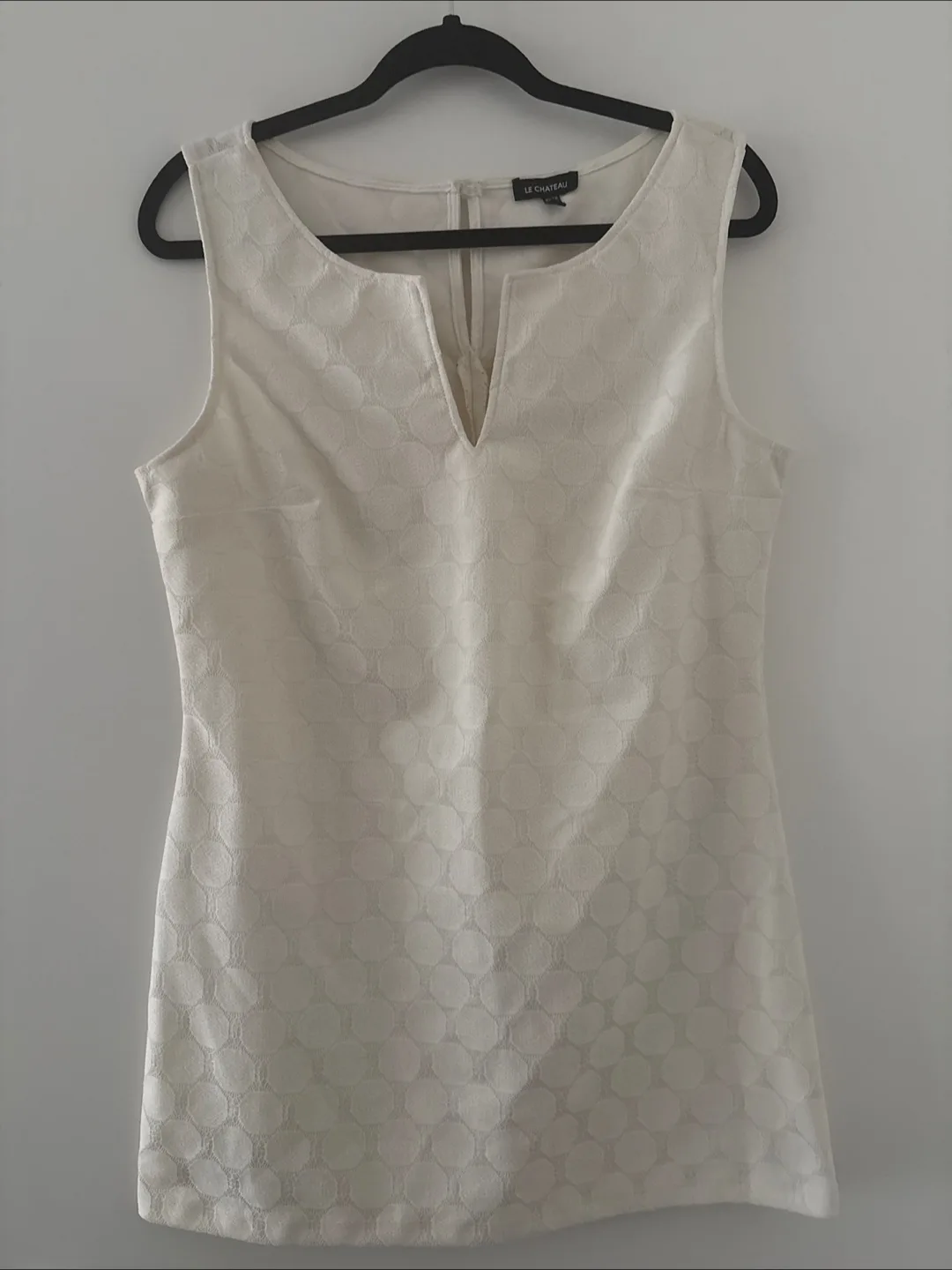 White sleeveless shift dress thumbnail