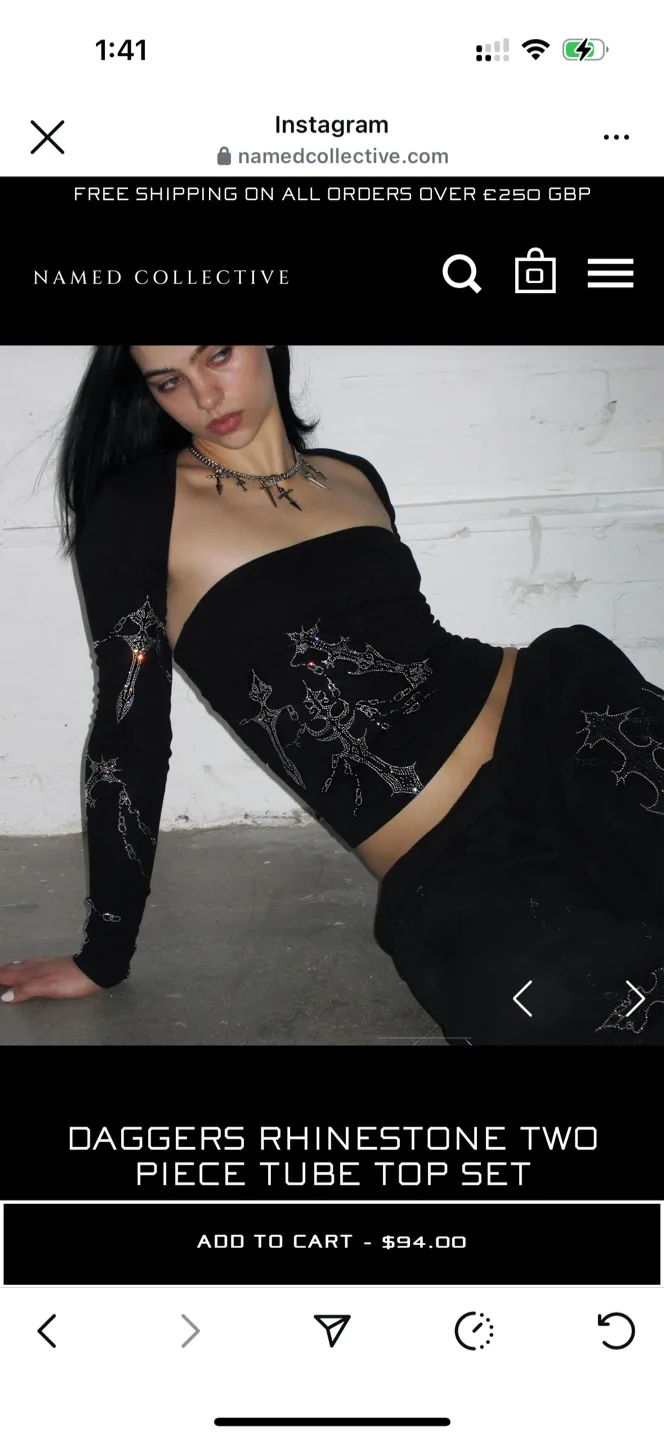 Named Collective Rhinestone Two-Piece Tube Top Set image indicator(4)