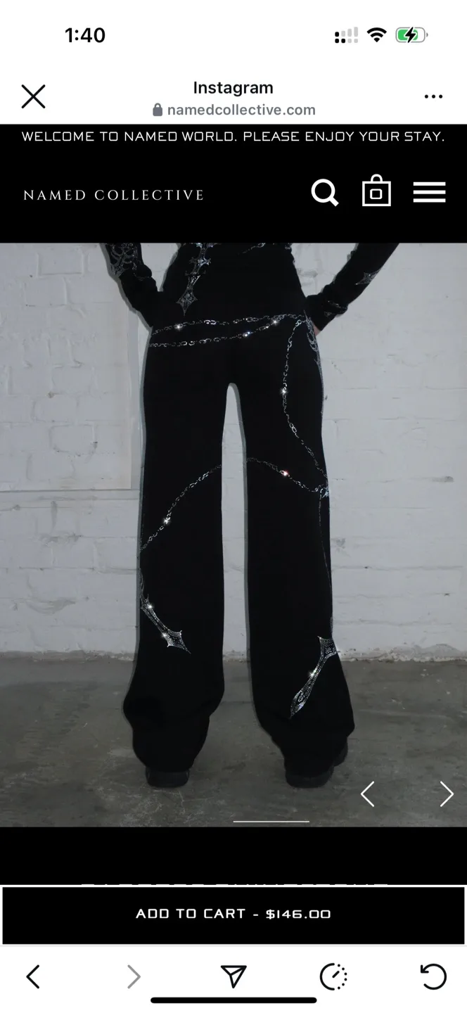 Named Collective Rhinestone Pants - Black image indicator(3)