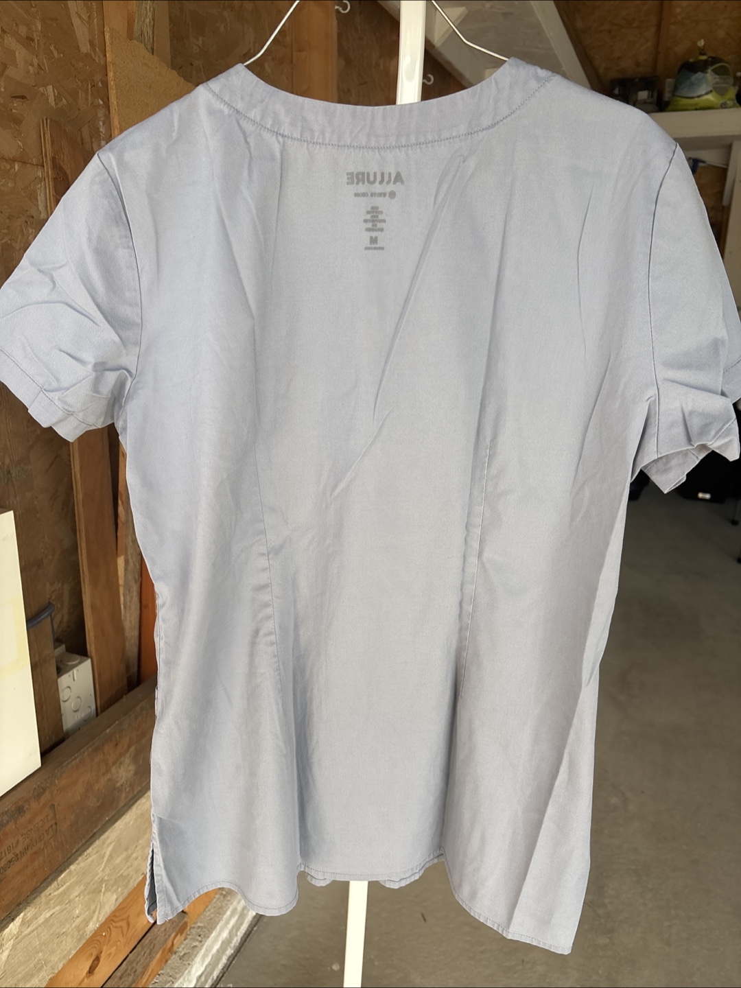 Grey Scrubs Top with Pink Trim - Size Medium - photo 2