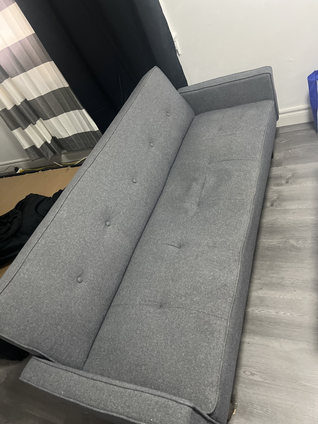 Grey Futon Sofa Bed and ottoman - photo 2