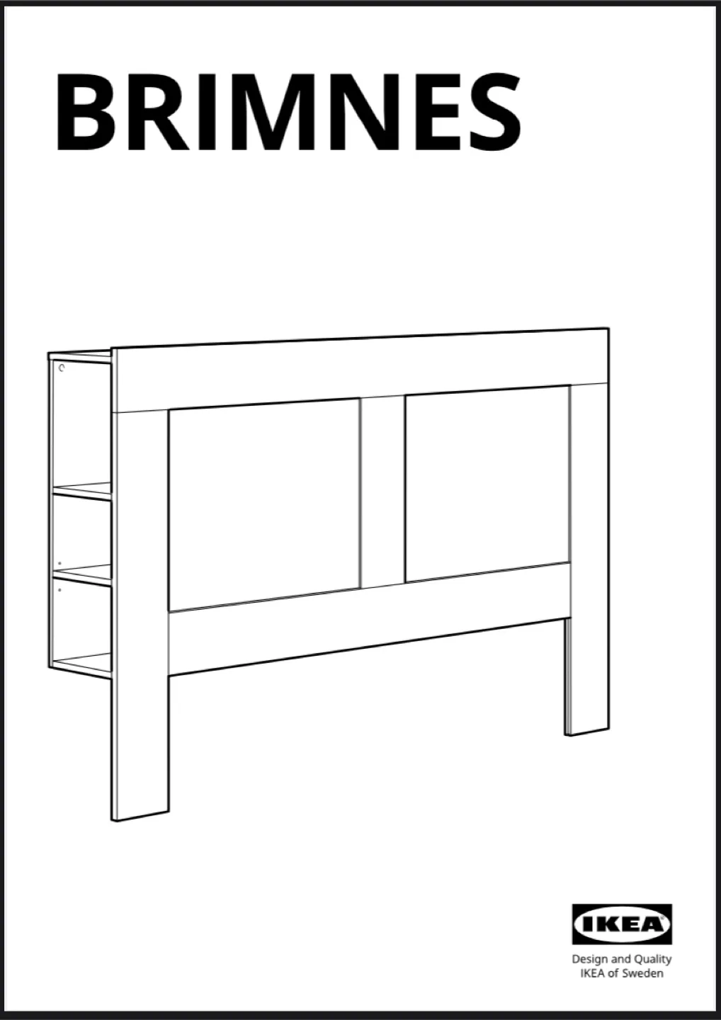 IKEA BRIMNES White Bed Frame with Headboard and Storage image indicator(5)