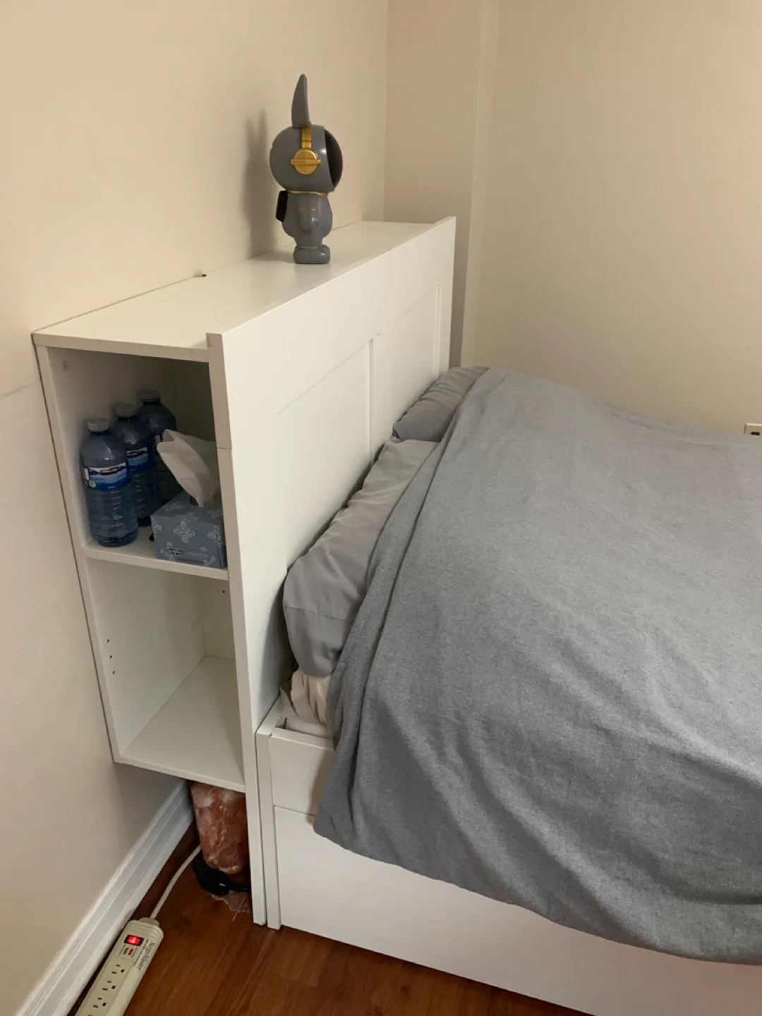 IKEA BRIMNES White Bed Frame with Headboard and Storage image indicator(3)