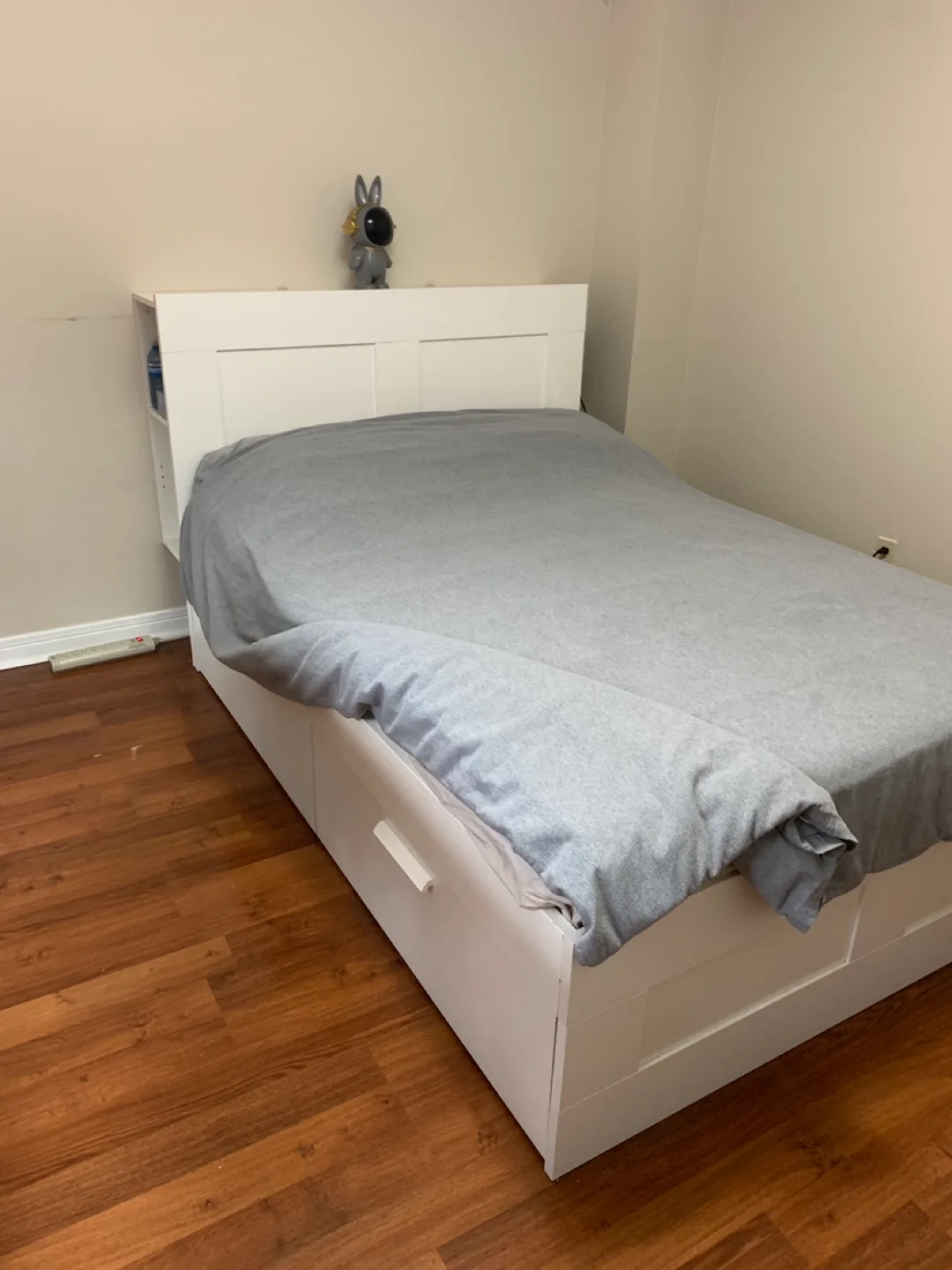 IKEA BRIMNES White Bed Frame with Headboard and Storage image indicator(2)