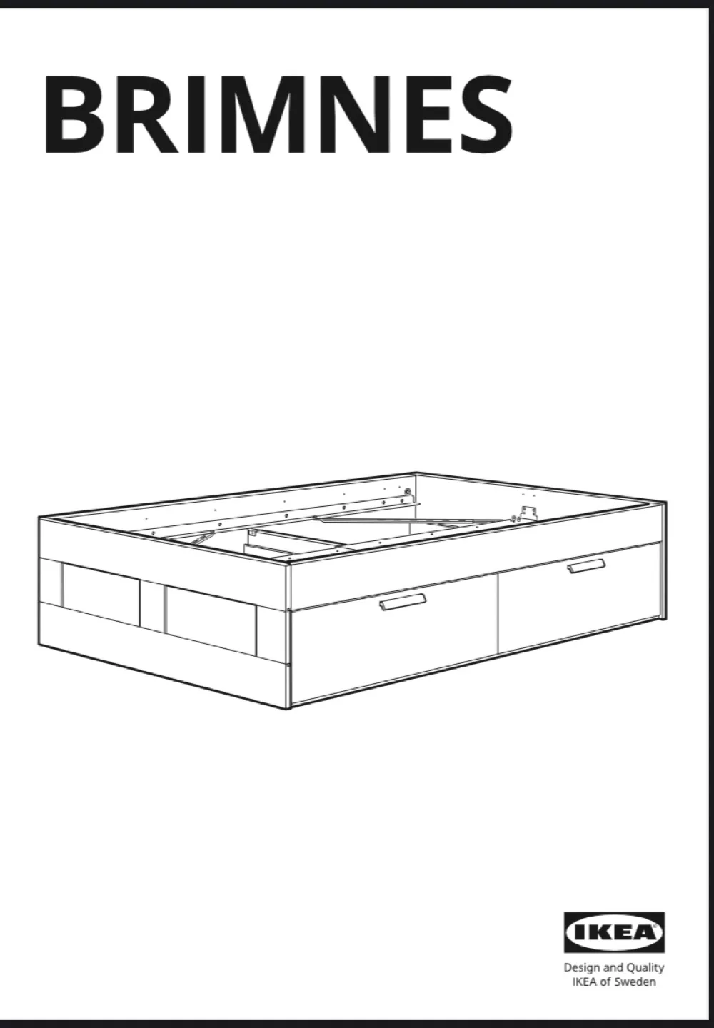 IKEA BRIMNES White Bed Frame with Headboard and Storage image indicator(4)