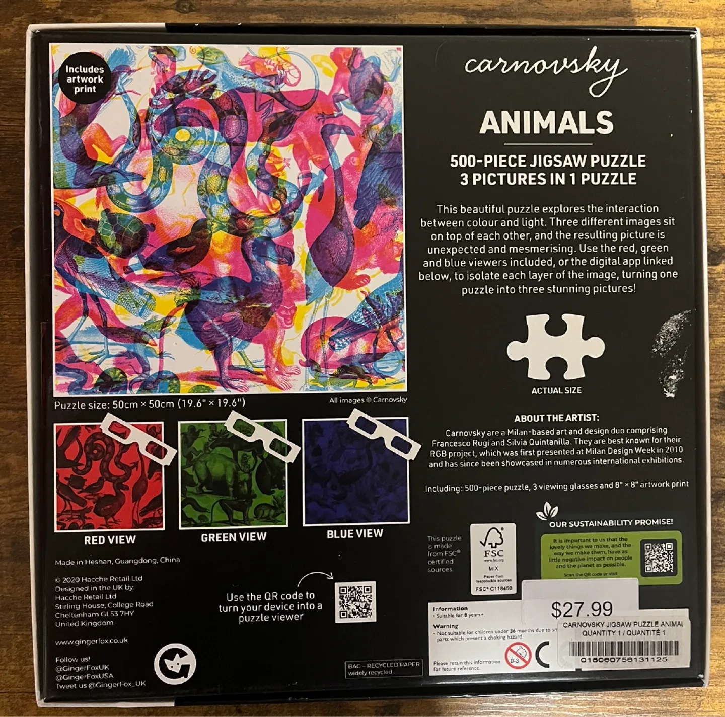 500-Piece Jigsaw Puzzle with 3D Glasses image indicator(2)