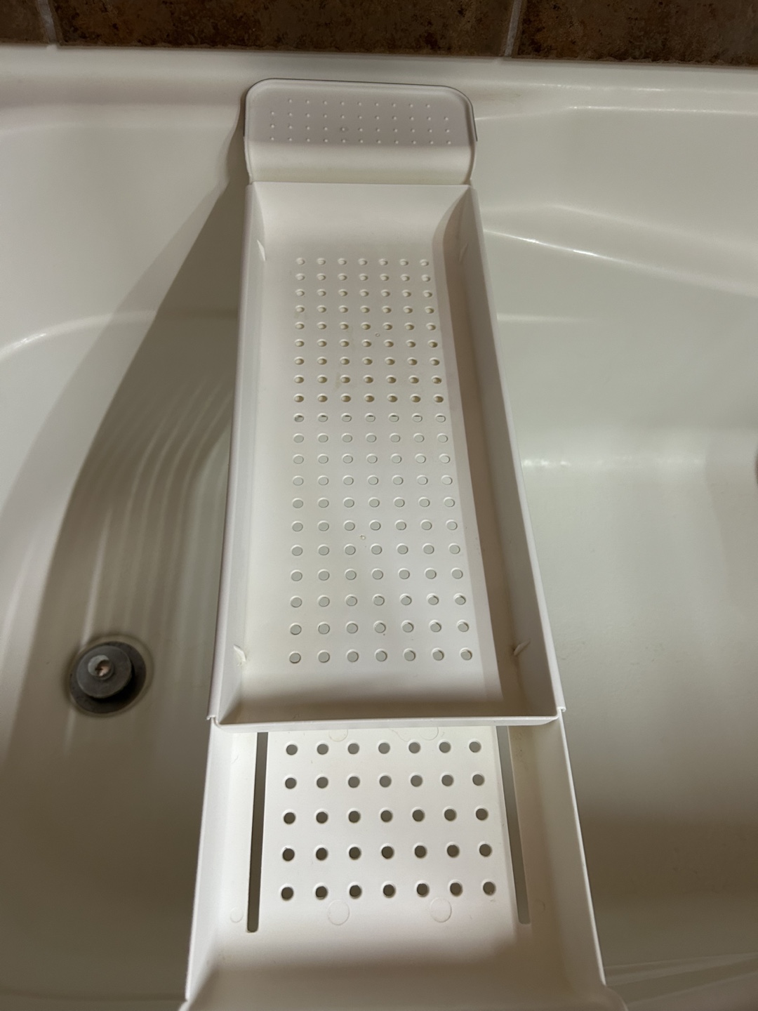 White Plastic Bath Tub Caddy