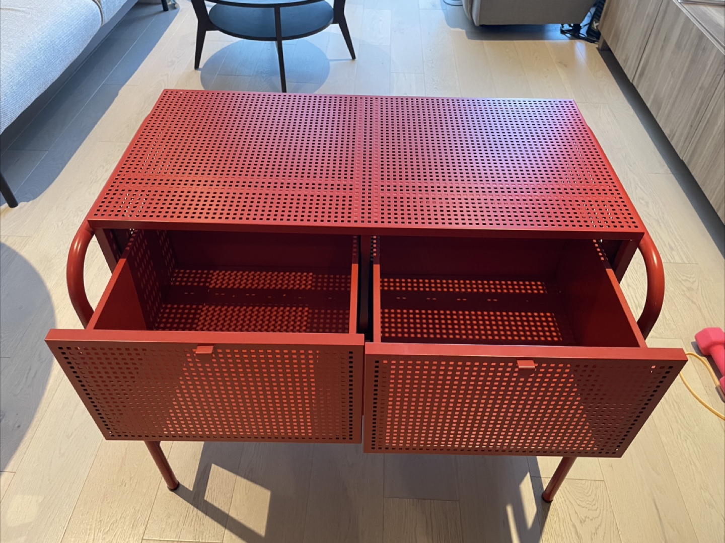 Red Metal Cabinet with Drawers - photo 3