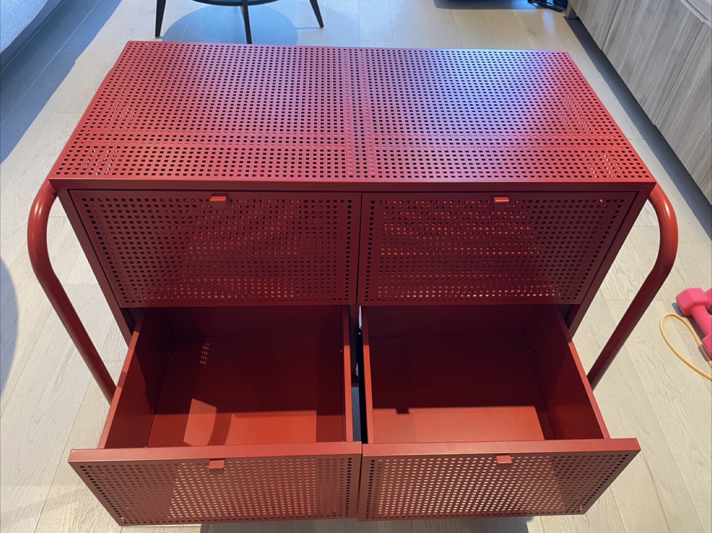 Red Metal Cabinet with Drawers - photo 4