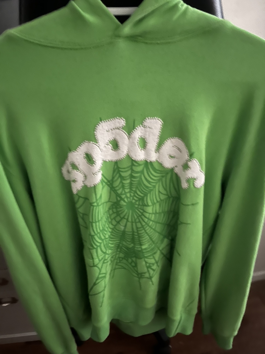 SP5DER Lime Green Hoodie Size Large