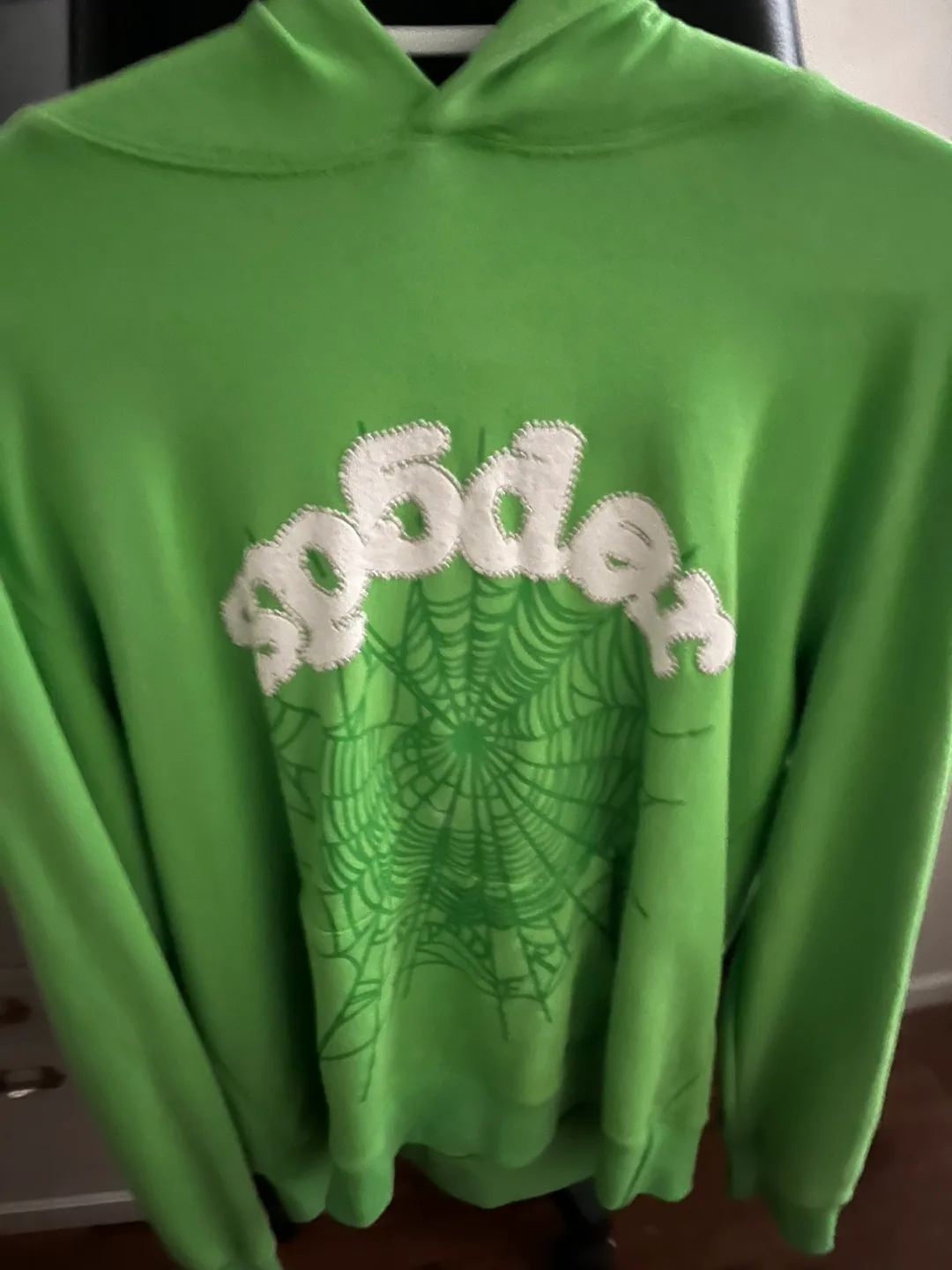 SP5DER Lime Green Hoodie Size Large