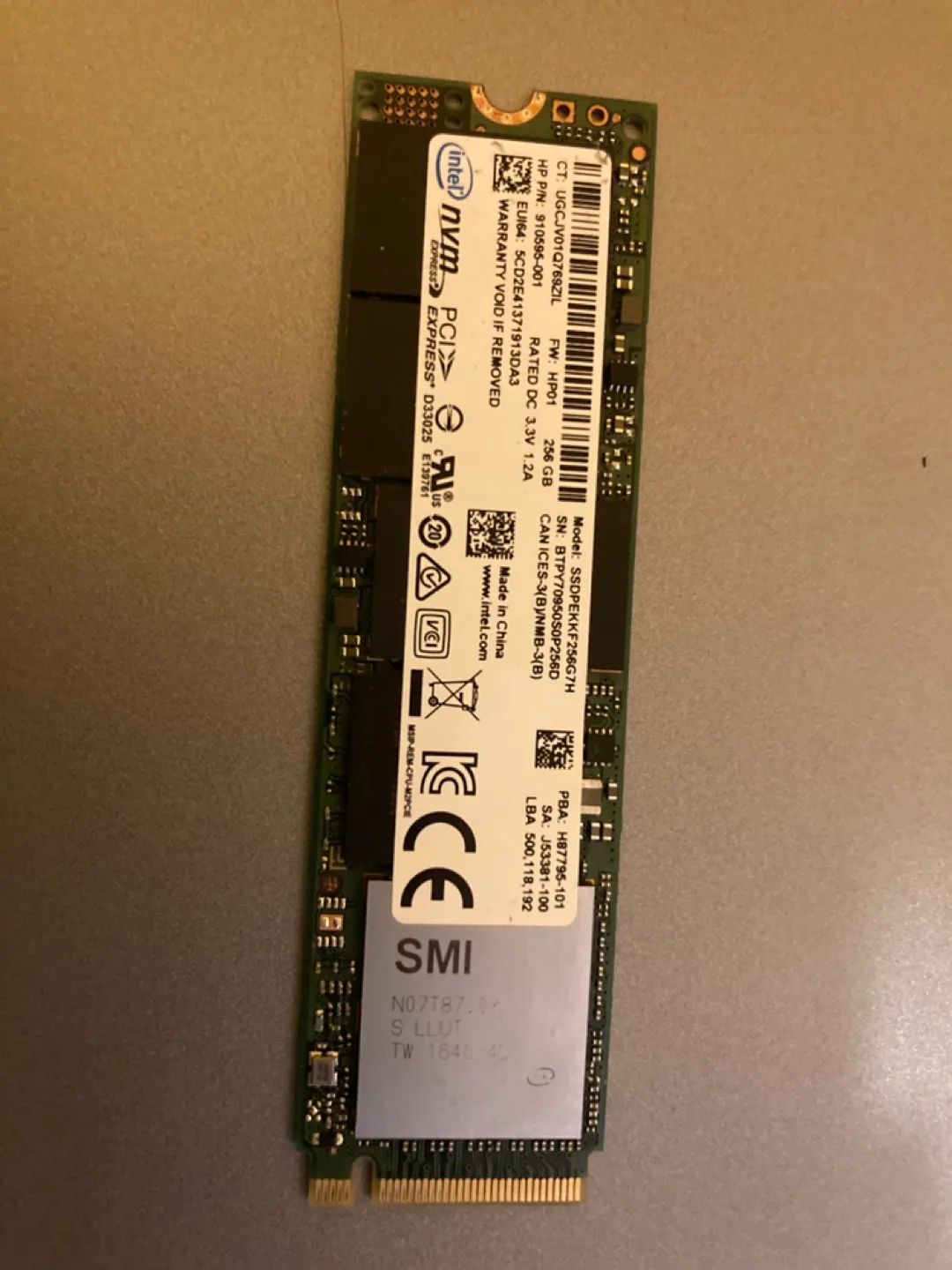 Intel 6000p 256Gb nvme ssd for HP OEM thumbnail