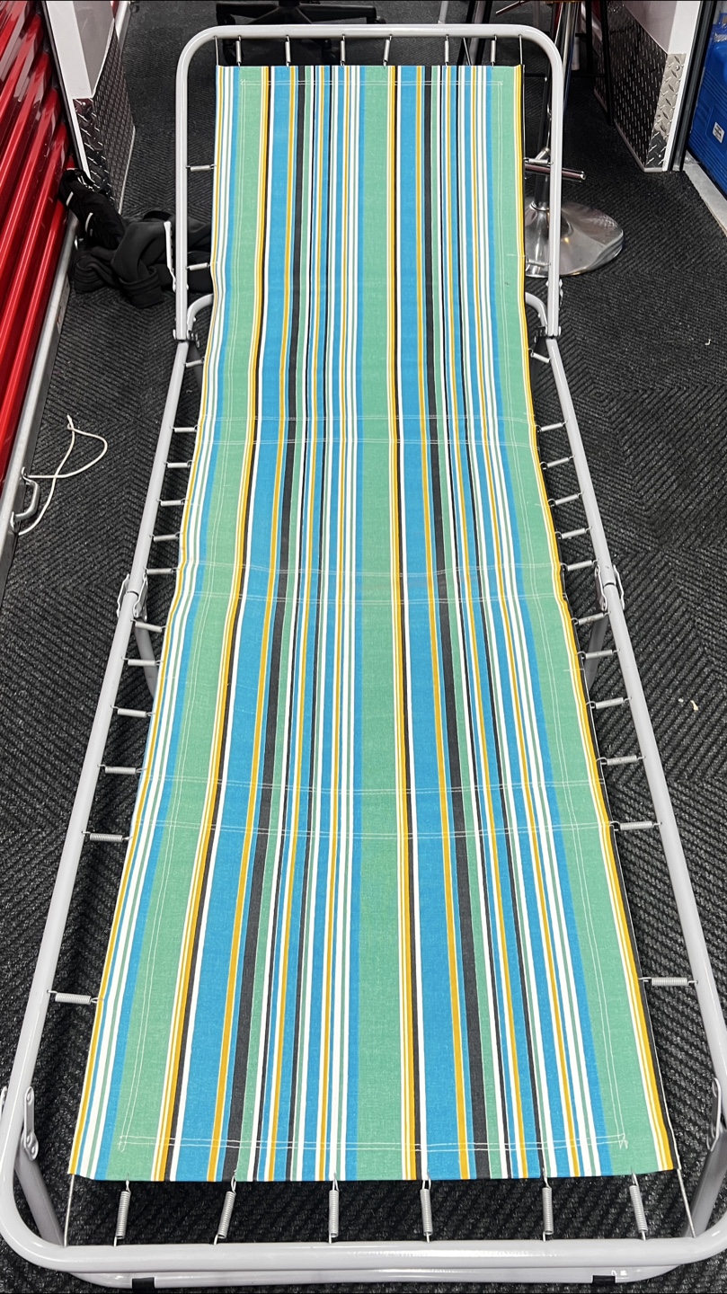 Folding Striped Camping Cot - photo 2