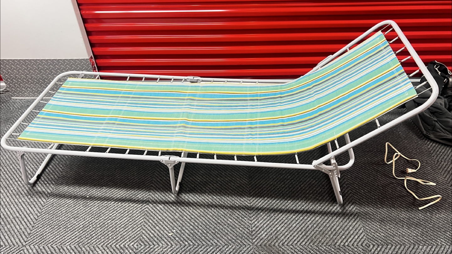 Folding Striped Camping Cot