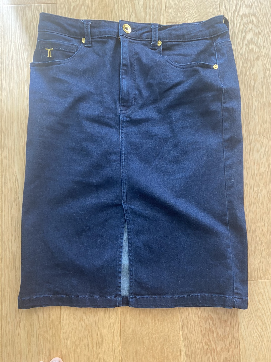 Black Denim Pencil Skirt - photo 2
