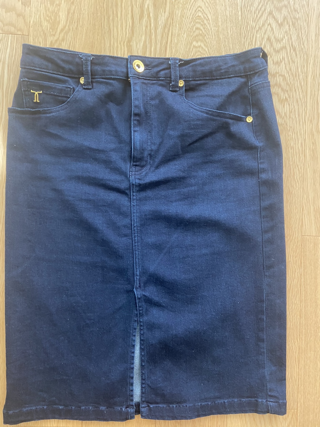 Black Denim Pencil Skirt