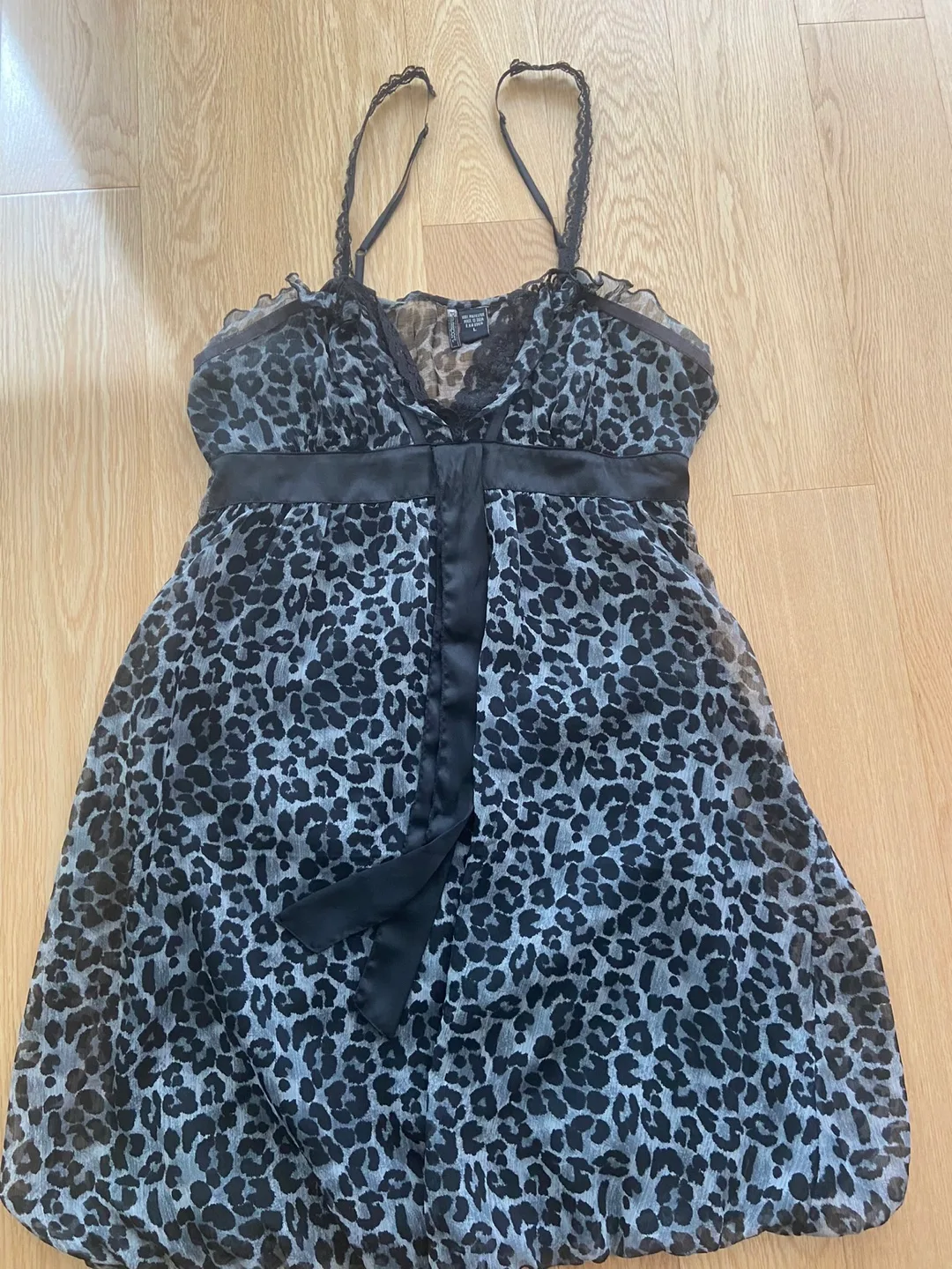 Grey and Black Leopard Print Cami Dress thumbnail