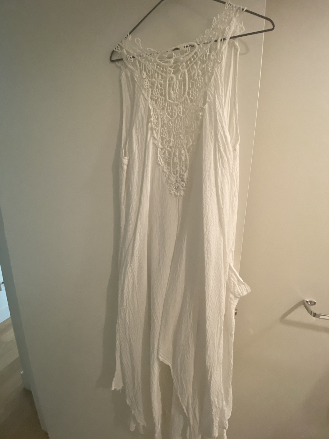 White Crochet Detail Summer Dress