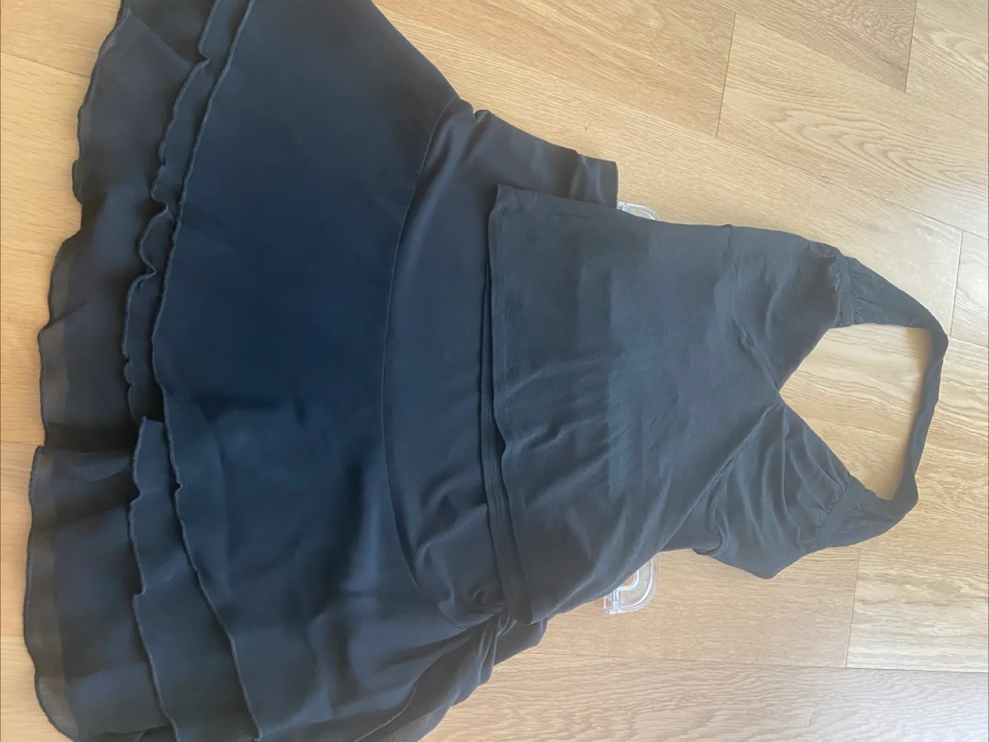 Black Halter Top and Layered Skirt Set thumbnail