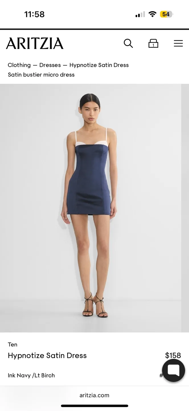 Aritzia Hypnotize Satin Dress Size 0 NWT thumbnail