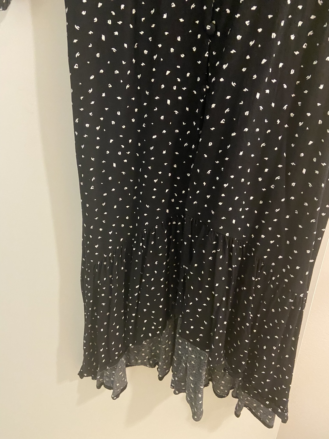 Black and White Dotted Midi Dress