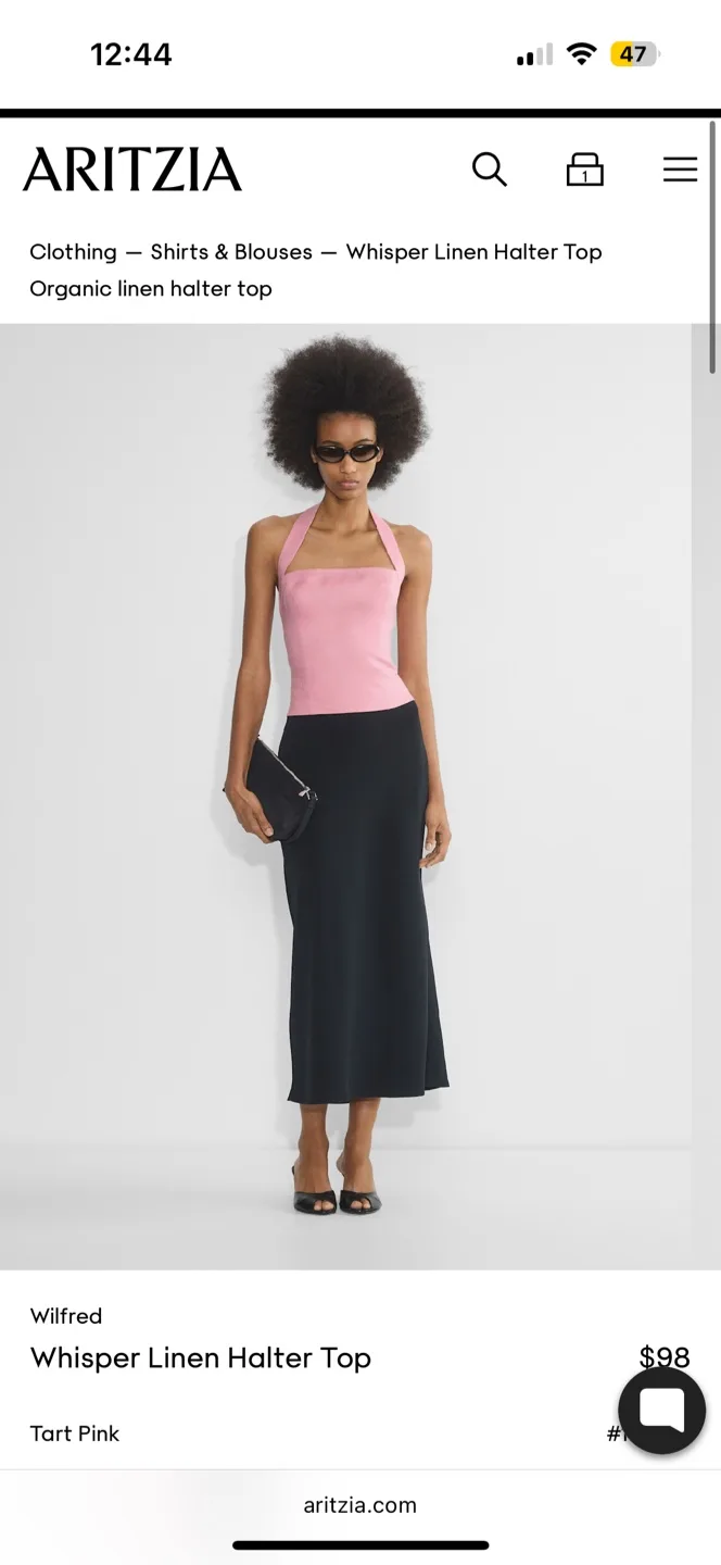 Aritzia Whisper Linen Halter Top Size M NWT thumbnail