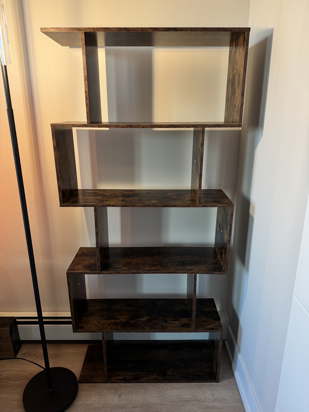 Rustic Brown 5-Tier Bookcase