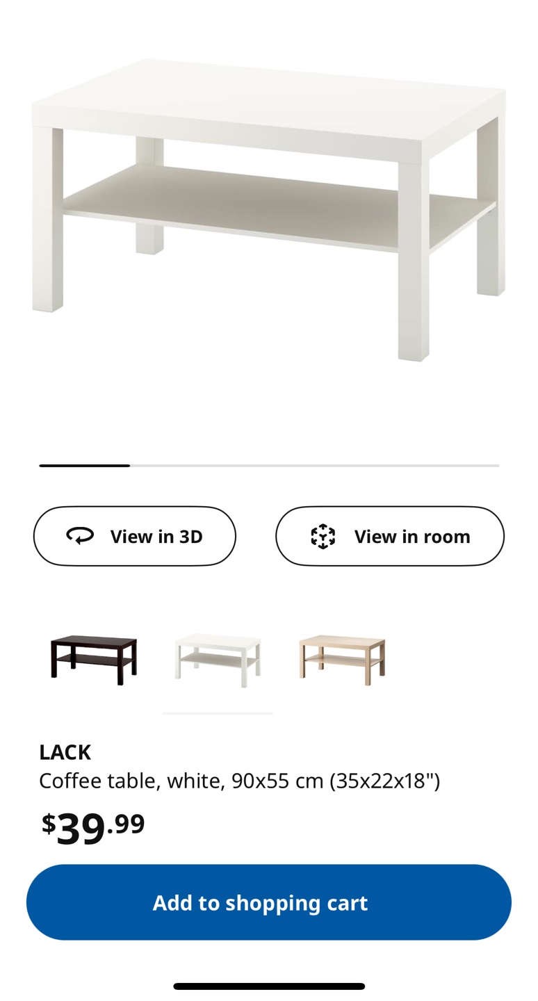 IKEA Lack Coffee Table - White - photo 2