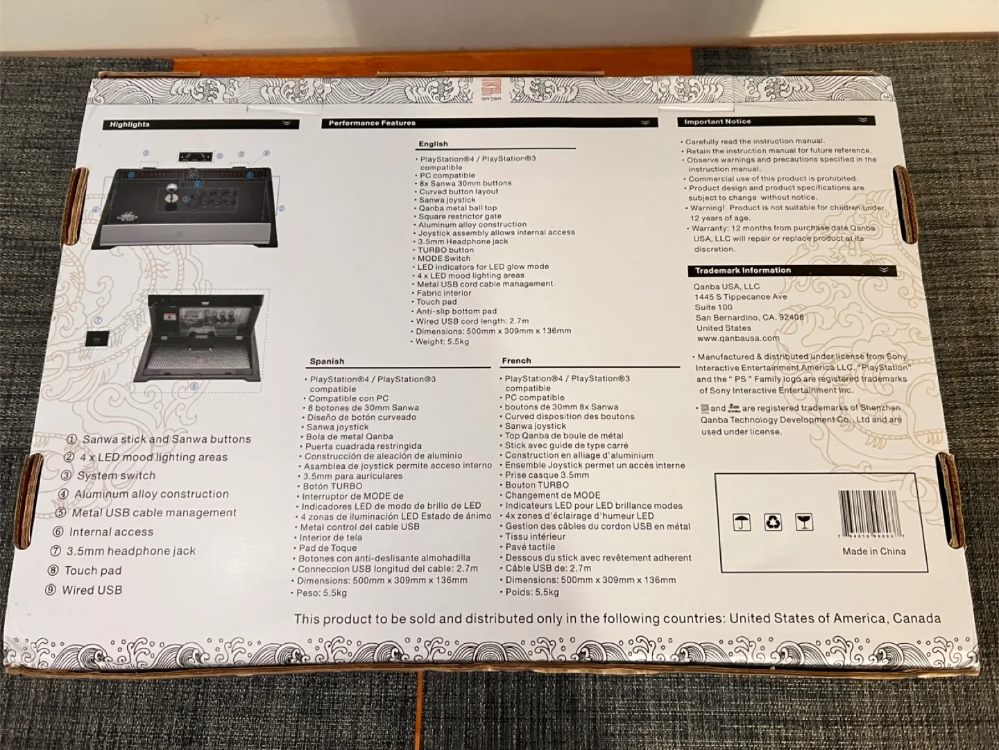 Qanba Dragon Arcade Joystick(Works with PS5) image indicator(2)