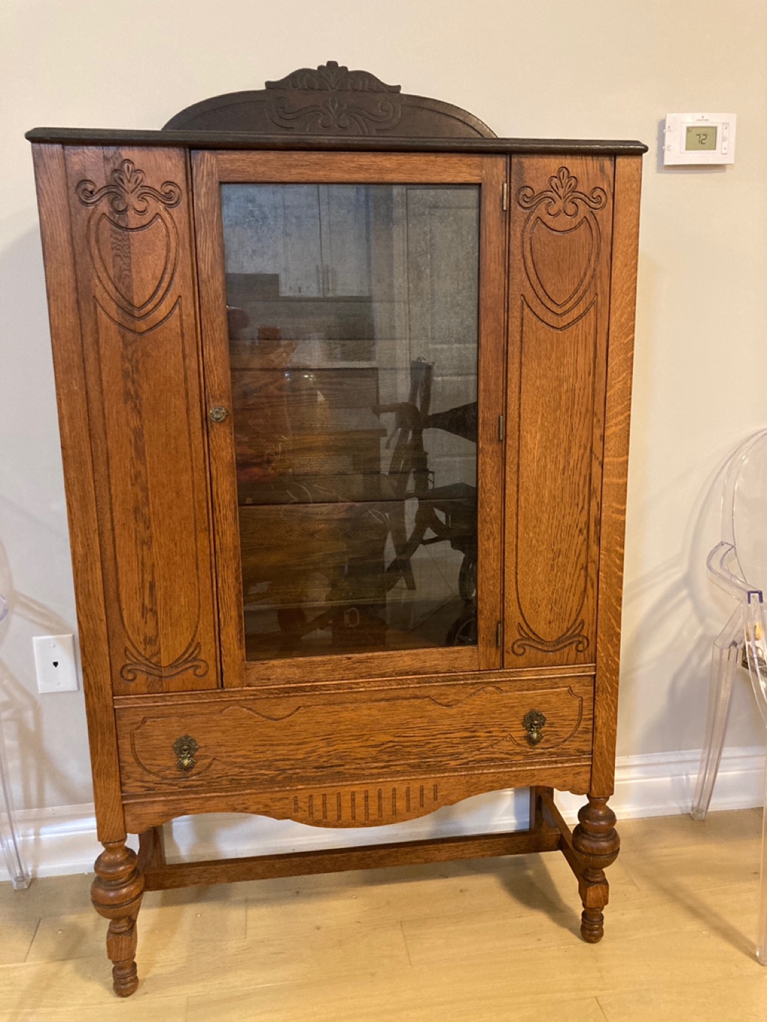 Antique Oak China Cabinet - photo 2