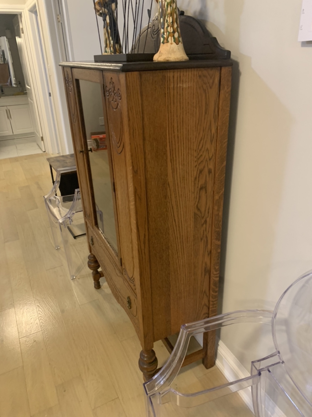 Antique Oak China Cabinet