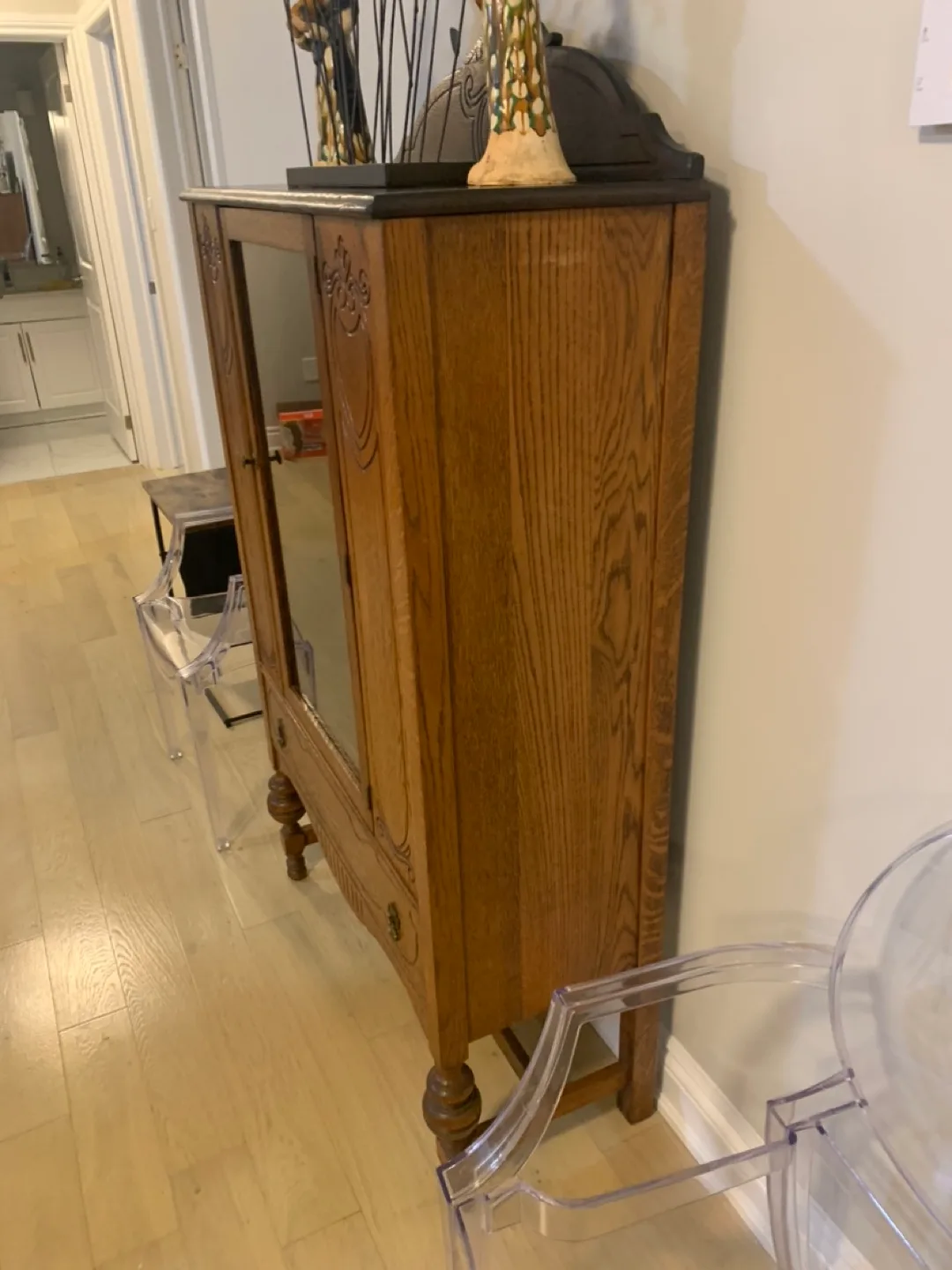 Antique Oak China Cabinet thumbnail