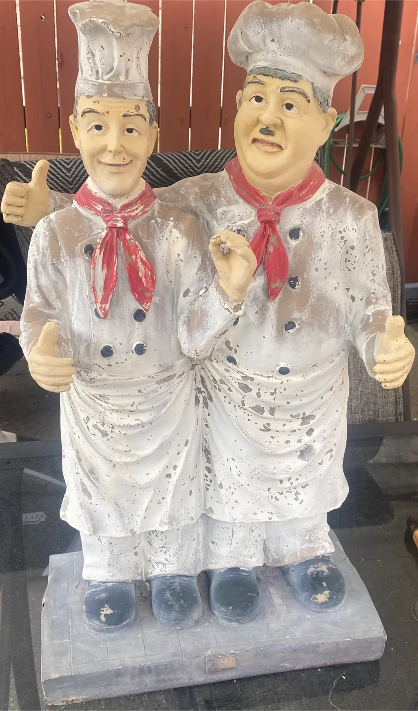 Vintage Chef Statue Pair thumbnail