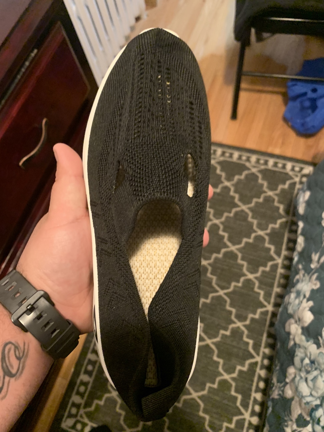Women's Black Knit Slip-on Sneakers - photo 4