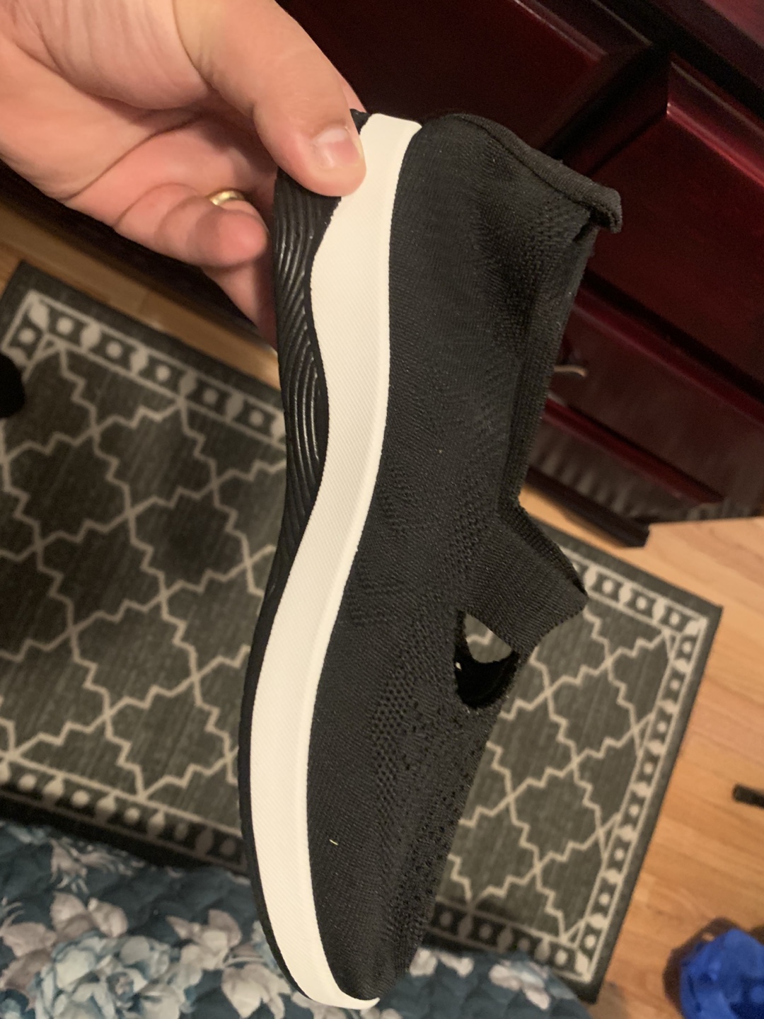 Women's Black Knit Slip-on Sneakers - photo 5